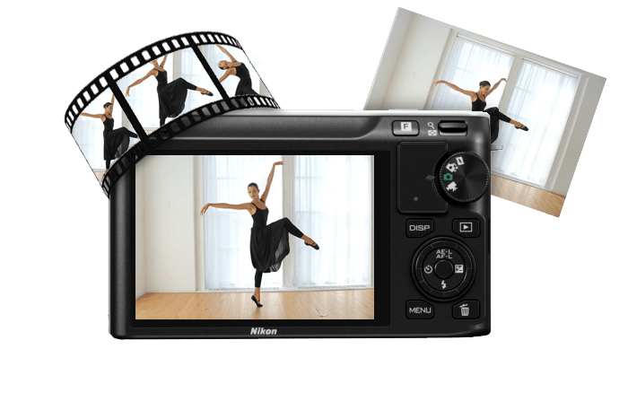 The Nikon 1 Camera System will capture both images and video at the same time. Start recording with a touch of a button. Hit the shutter&mdash;even while recording to take a picture.