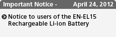 EN-EL15 Service Advisory