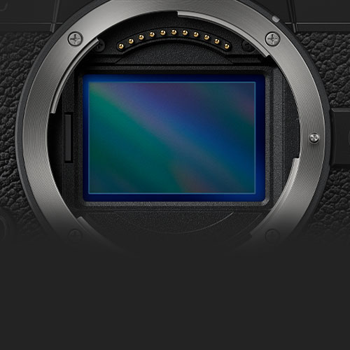 Photo of the Z f imaging sensor, with the lens mount in front of it