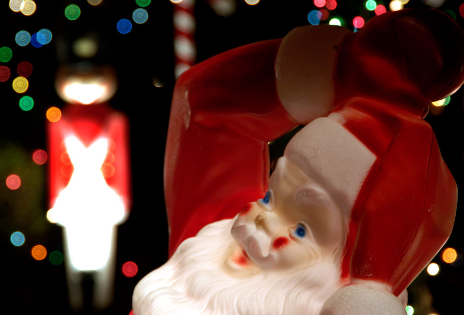 night time christmas bokeh video