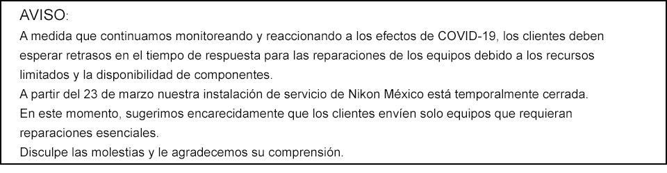 Servicio y Reparación Nikon